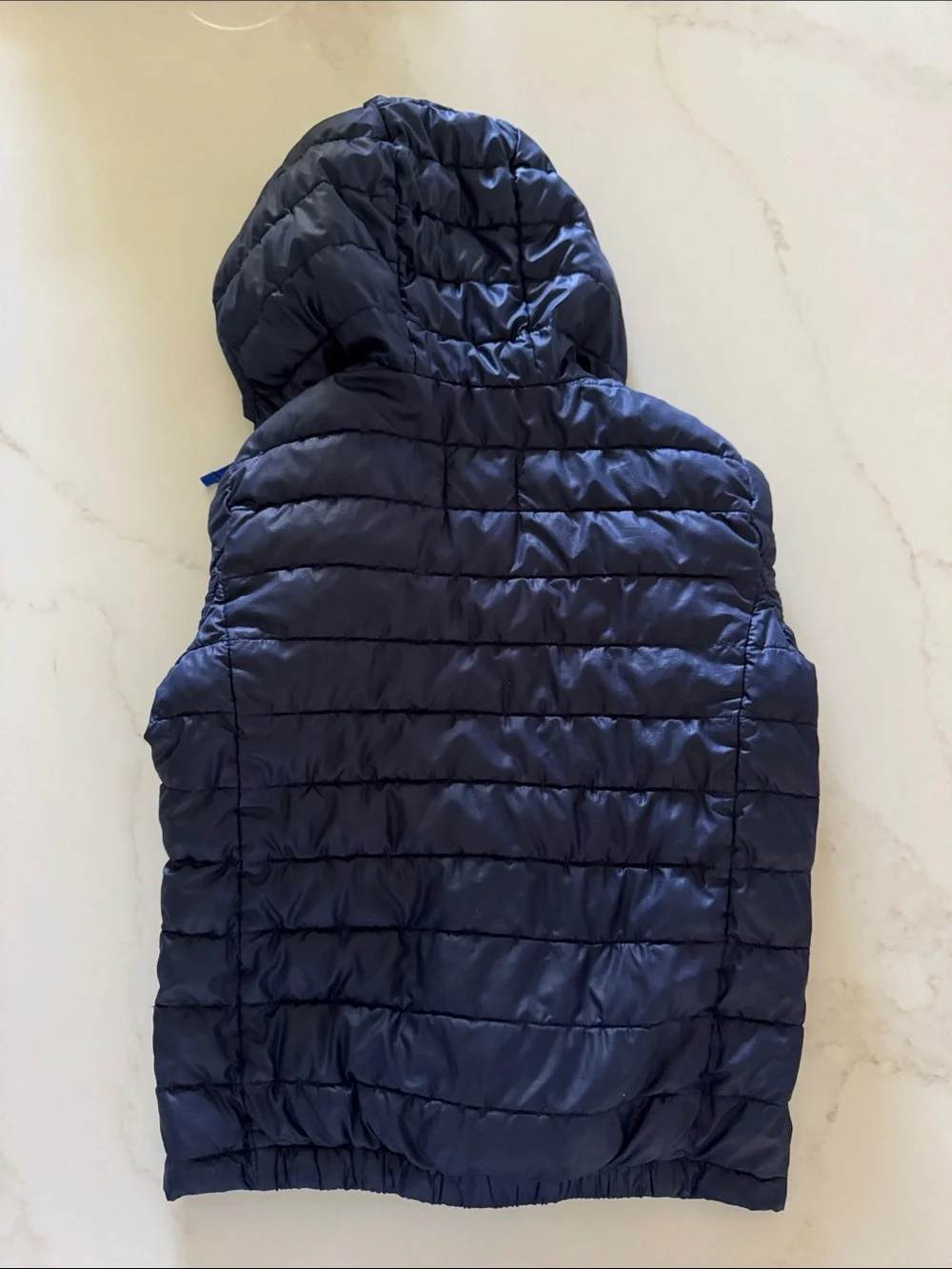 Primary Navy Quilted Hooded Puffer Jacket